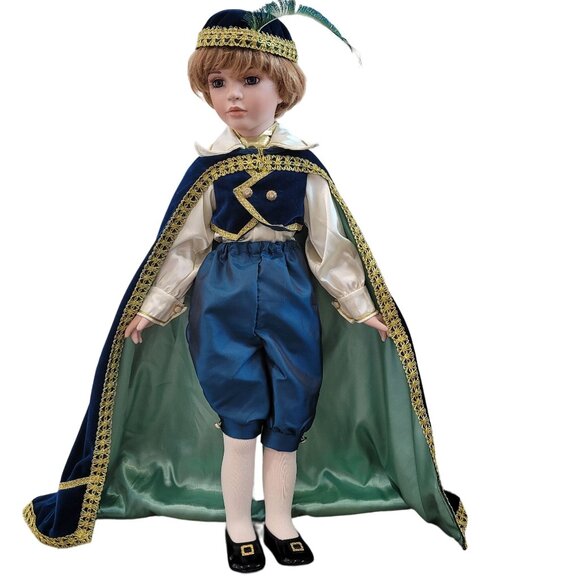 Micheal Reid Porcelain Prince Doll With Regal Outfit & Feathered Hat 28" 289/600 - Picture 13 of 16